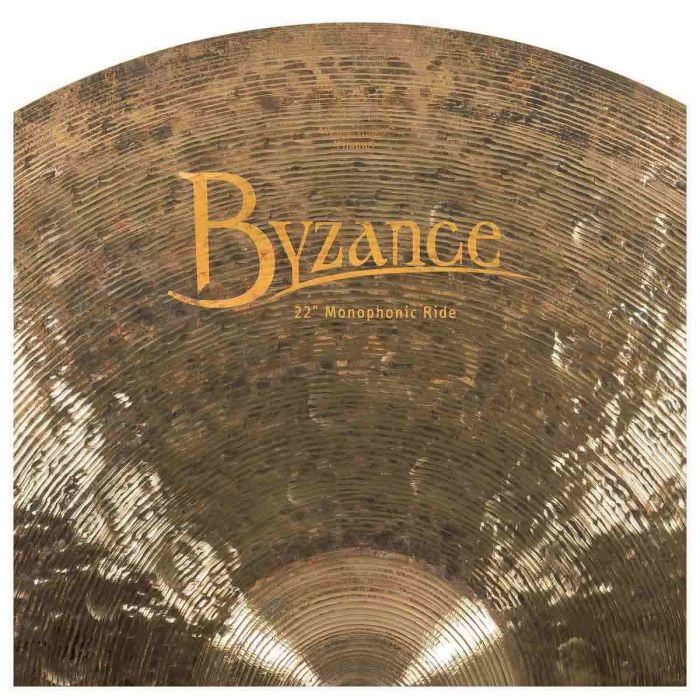 Close up view of the Meinl Byzance Jazz 22 Inch Monophonic Ride