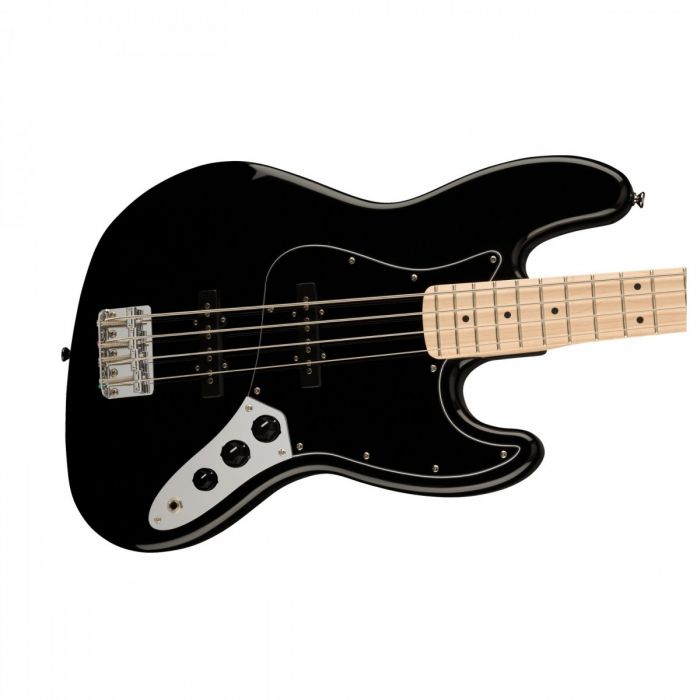 Squier Affinity Jazz Bass MN, Black PG, Black Front Body Detail View