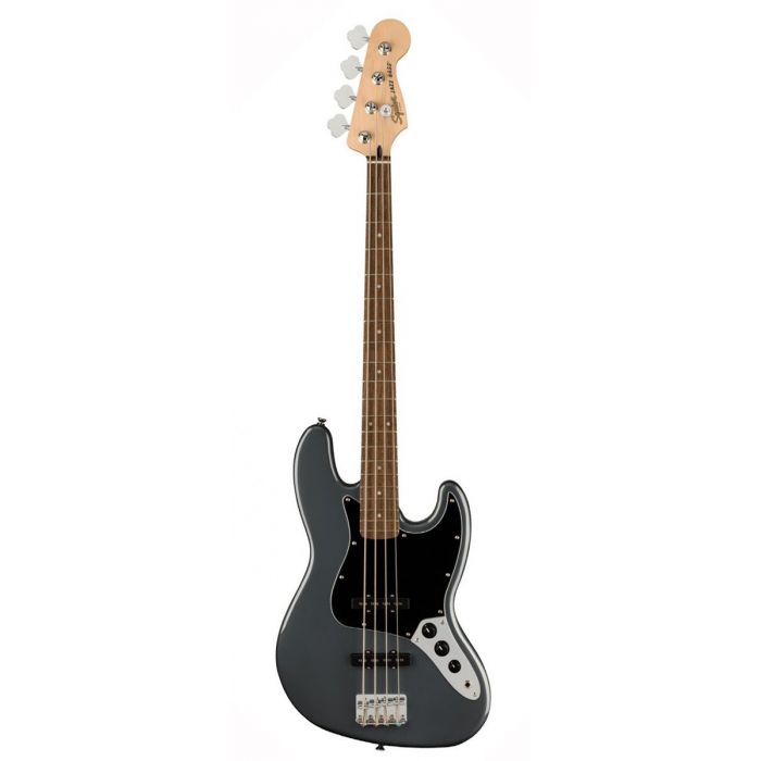 Squier Affinity Jazz Bass LRL Black PG, Charcoal Frost Metallic Front View