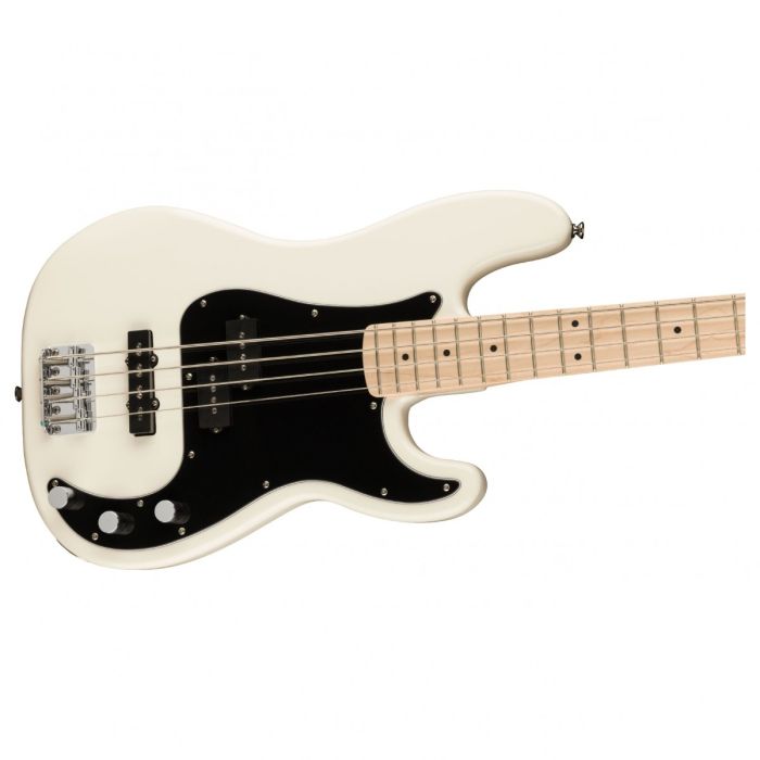 Squier Affinity Precision Bass PJ MN, Black PG, Olympic White Body Front Detail