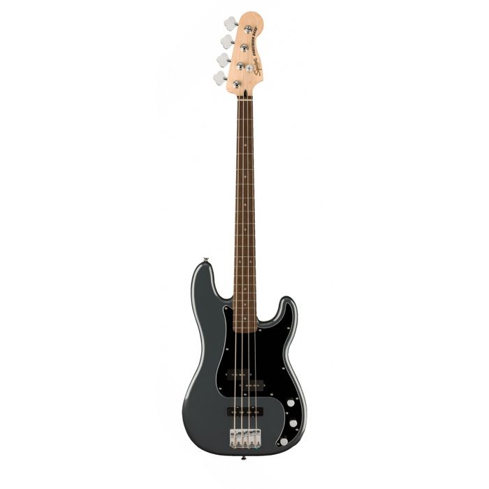 Squier Affinity Precision Bass PJ LRL Black PG, Charcoal Frost Metallic Front View