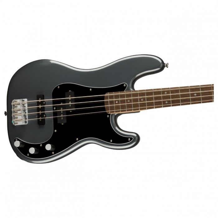 Squier Affinity Precision Bass PJ LRL Black PG, Charcoal Frost Metallic Front Body View
