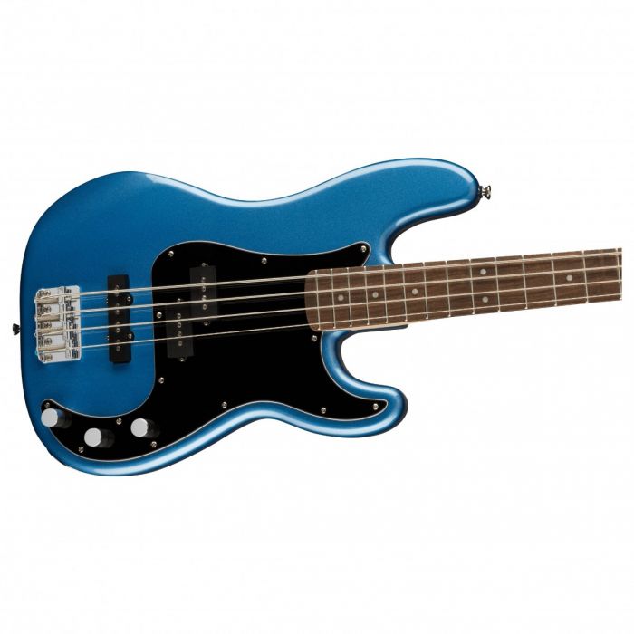 Squier Affinity Precision Bass PJ LRL Black PG, Lake Placid Blue Front body View