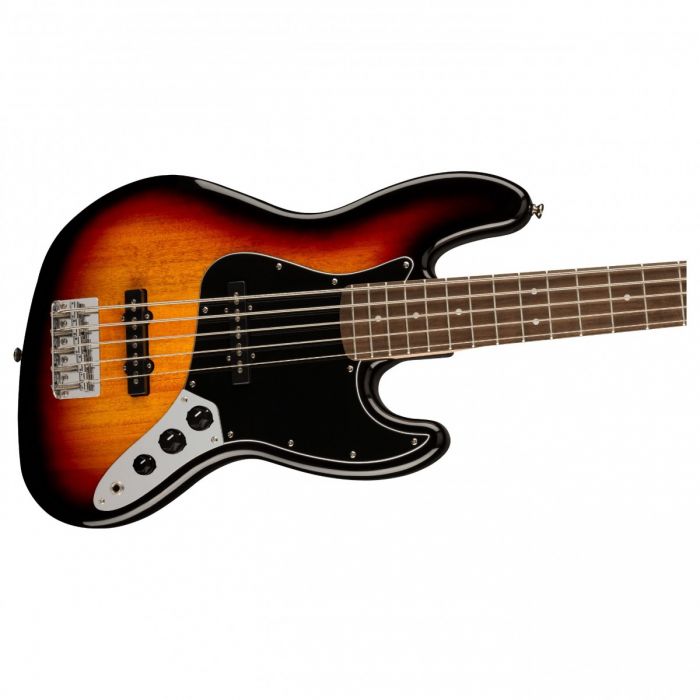 Squier Affinity Jazz Bass V LRL Black PG, 3-Colour Sunburst Front Body Detail