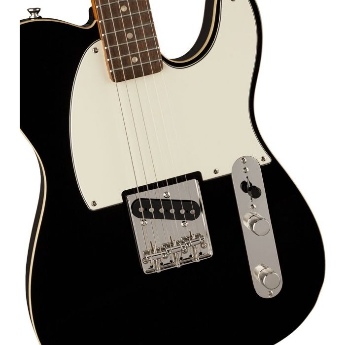 Front Detailed View of Squier FSR Classic Vibe 60s Custom Esquire LRL in Black