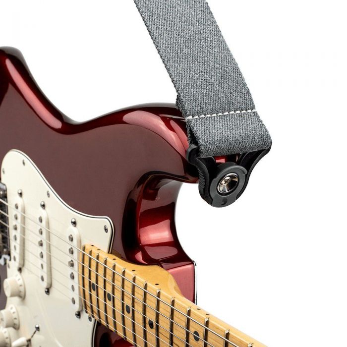 D'Addario Auto Lock Guitar Strap, Skater Grey Electric Guitar Lock