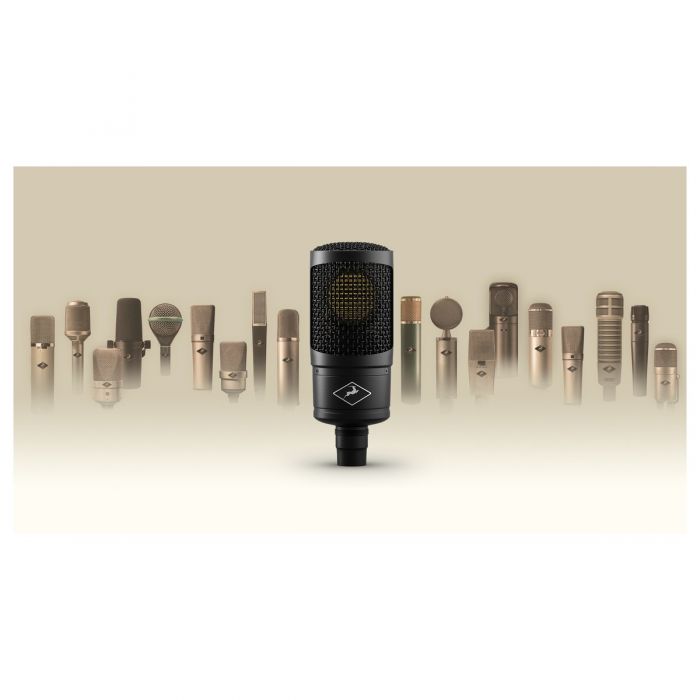 View of the Antelope Audio Edge Solo Condenser Modelling Microphone with the range of mic emulations included