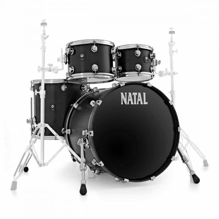 Natal Originals Maple 22" 4-Piece UFX Shell Pack in Matte Black Left Front Angle
