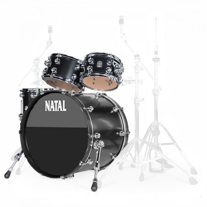 Natal Originals Maple 22" 4-Piece UFX Shell Pack in Matte Black Right Side Angle