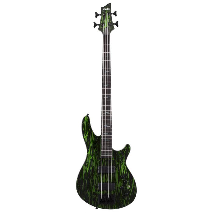 Schecter C-4 Silver Mountain Electric Bass, Toxic Venom front view