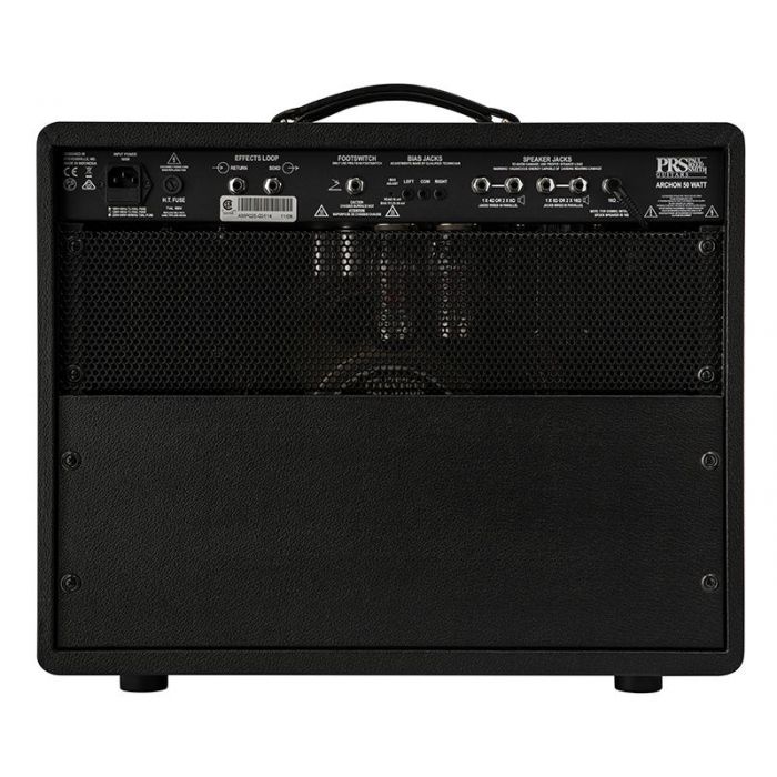 Rear view of a PRS Archon 50 Watt Two Channel Combo Amp