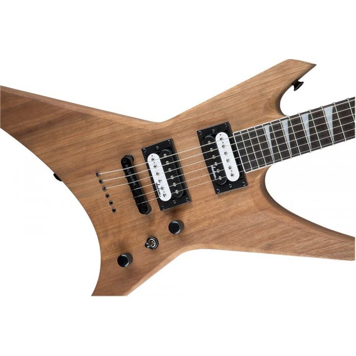 Closeup of the body on a Jackson JS Series Warrior JS32T, Natural Oil