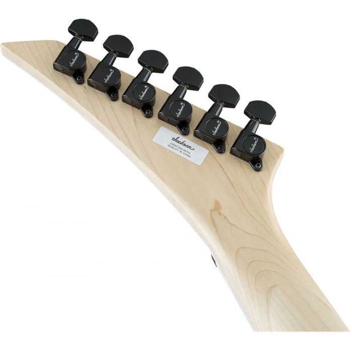 Rear view of the headstock on a Jackson JS Series Warrior JS32T, Natural Oil