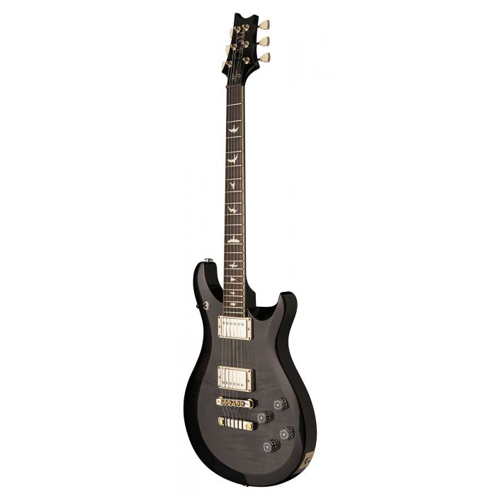 Tilted view of a PRS S2 McCarty 594 Electric Guitar, Elephant Grey