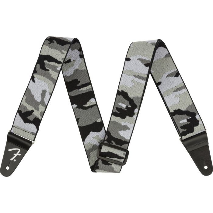 Fender WeighLess 2" Guitar Strap, Winter Camo Front Length