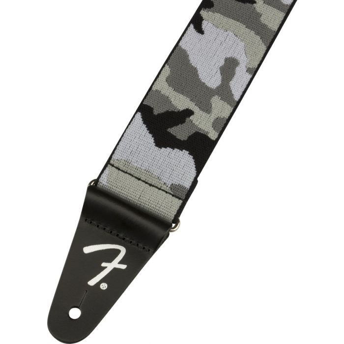 Fender WeighLess 2" Guitar Strap, Winter Camo Leather Ends
