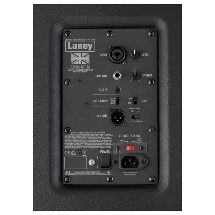 Laney LFR-212 FRFR Powered Speaker Cabinet Rear Panel Detail