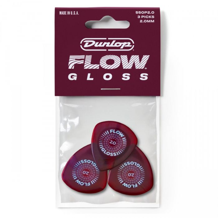 Dunlop Picks Flow Gloss 2.00mm 3 Pack View