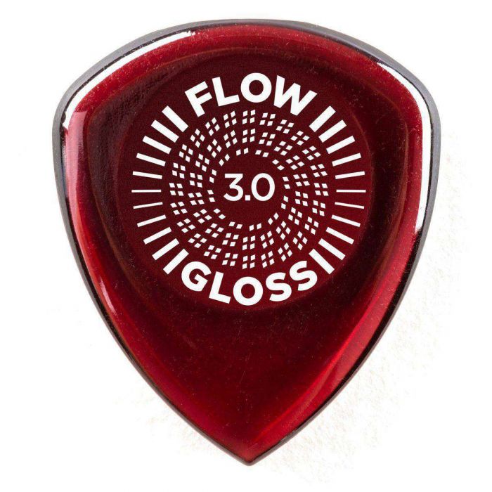 Front View of Dunlop Picks Flow Gloss 3.00mm 3 Pack