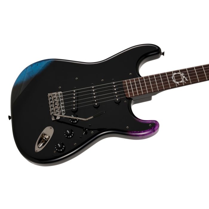 Fender FSR MIJ Final Fantasy XIV Stratocaster RW Black Angled Body Zoom