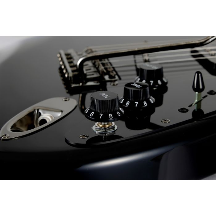 Fender FSR MIJ Final Fantasy XIV Stratocaster RW Black Hardware and Controls Detailed Zoom