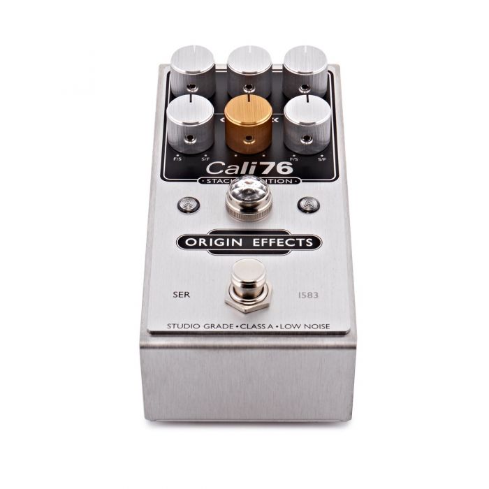 Front Angled Top view of Origin FX Cali76 Stacked Edition Compressor Pedal