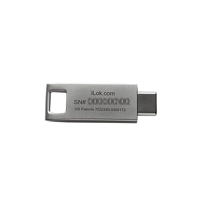 Back view of the Pace iLok3 USB-C Smart Key