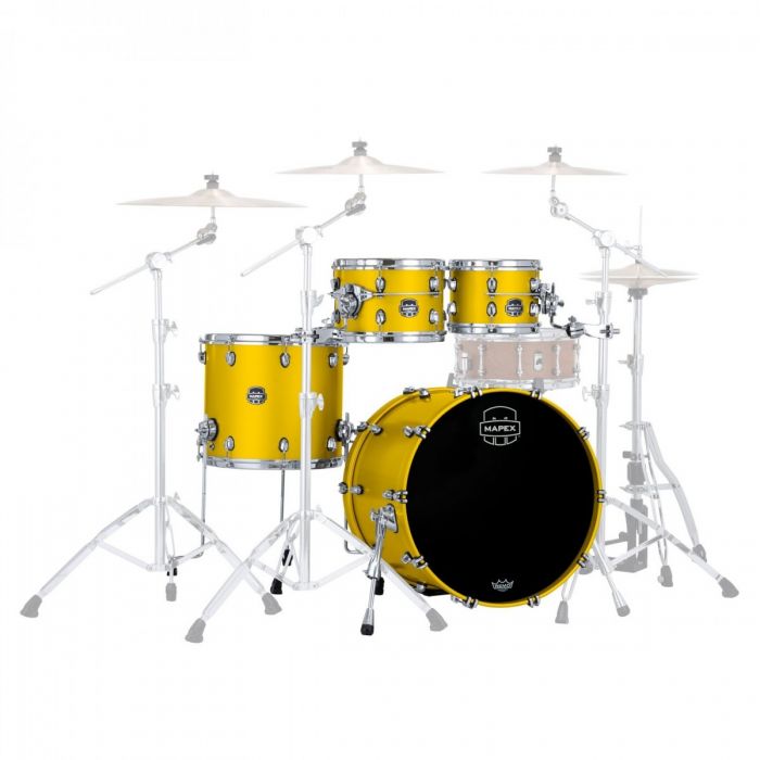 Mapex Saturn Evolution 22 4pc Walnut Birch Shell Pack in Tuscan Yellow Front View