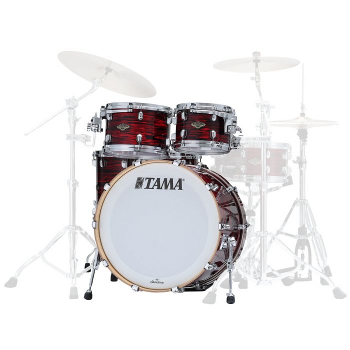 Tama Starclassic Walnut/Birch 5pc Shell Pack, Red Oyster Front Right Facing View