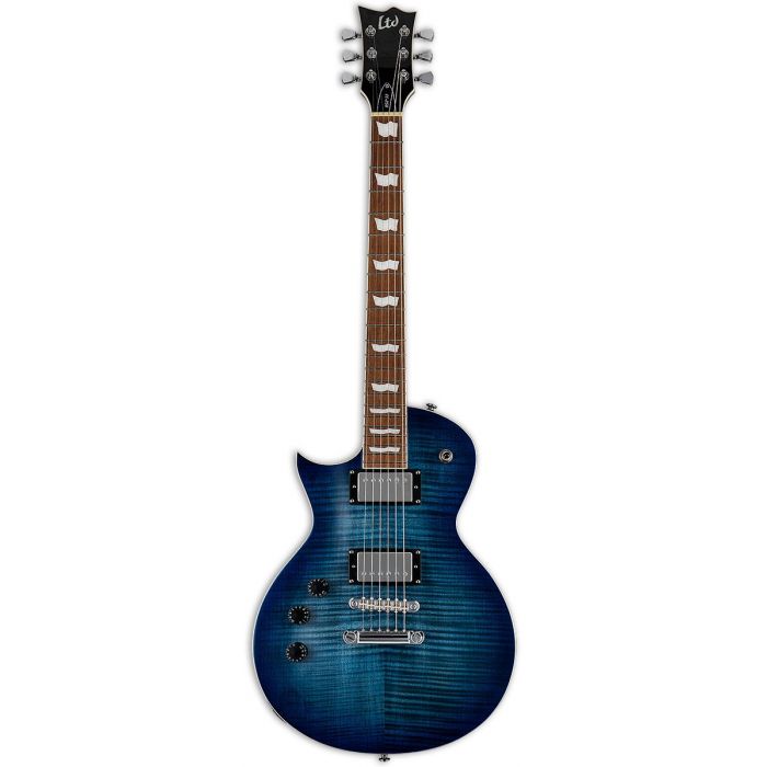 ESP LTD EC-256FM Left Handed Guitar, Cobalt Blue front view