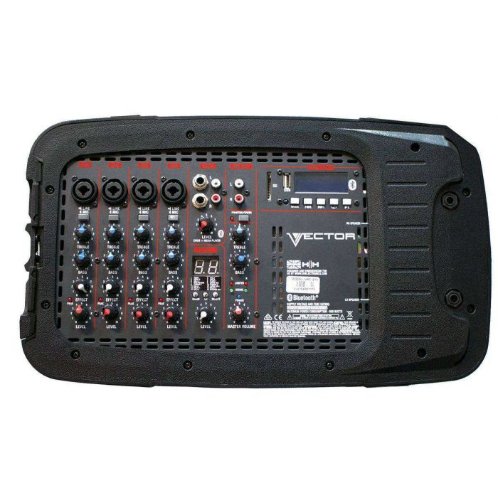 Front View of HH Electronics VECTOR VRC-210 2 x 500w Portable PA System Mixer