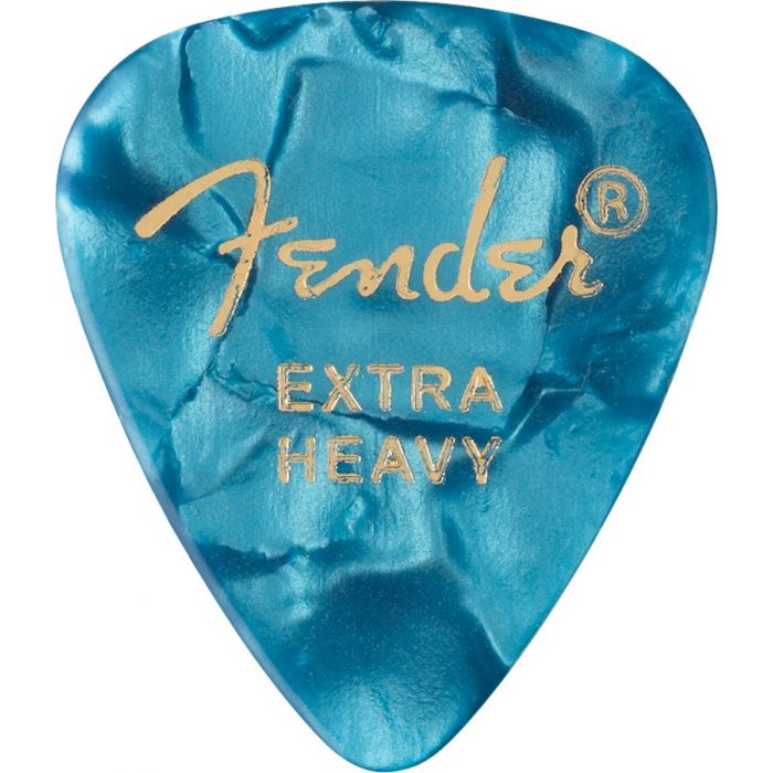 Fender 351 Shape Extra Heavy Premium Picks 12 Pack, Ocean Turquoise Pick Front