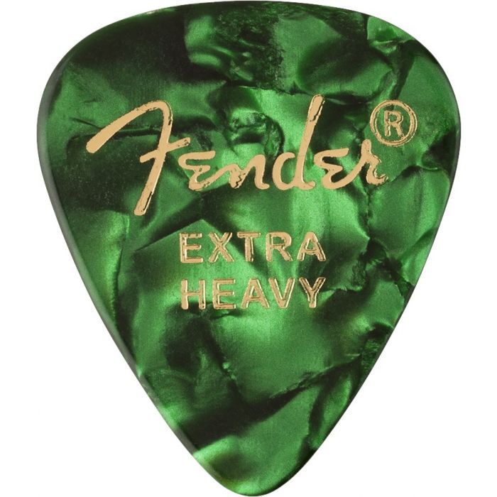 Fender 351 Shape Extra Heavy Premium Picks 12 Pack, Green Moto
