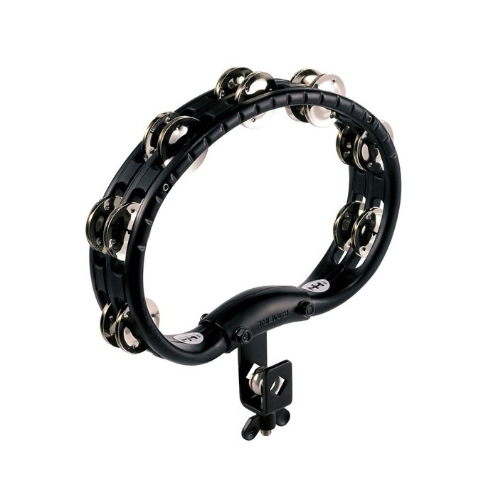 Meinl Mountable ABS Traditional Tambourine Steel Jingles Black full view