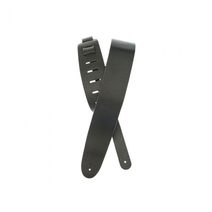 D'Addario Basic Leather Guitar Strap in Black Front View