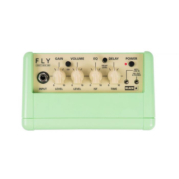 Top-down view of a Blackstar Fly3 3w Battery Powered Combo, Surf Green