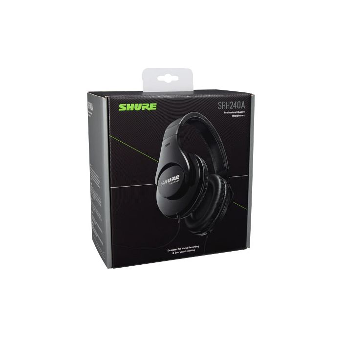 Packaging view of the Shure SRH240A Professional Headphones