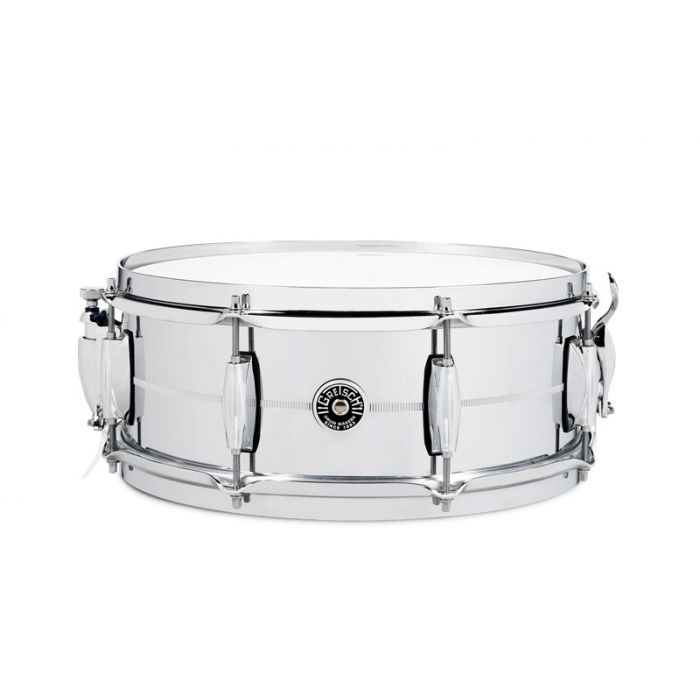 Gretsch 14x5" USA Brooklyn Chrome Over Brass Snare Drum Front