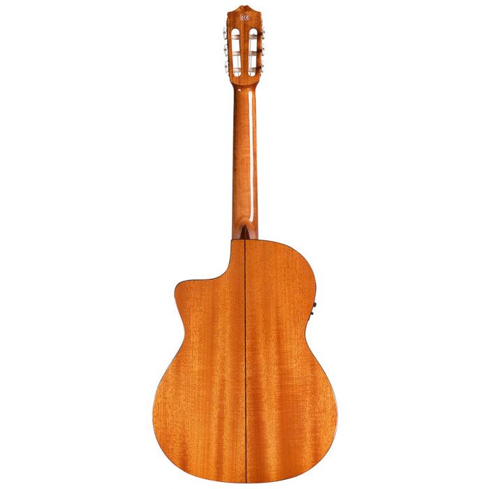 Rear view of a Cordoba Iberia C5-CE SP Electro Nylon Classical Guitar