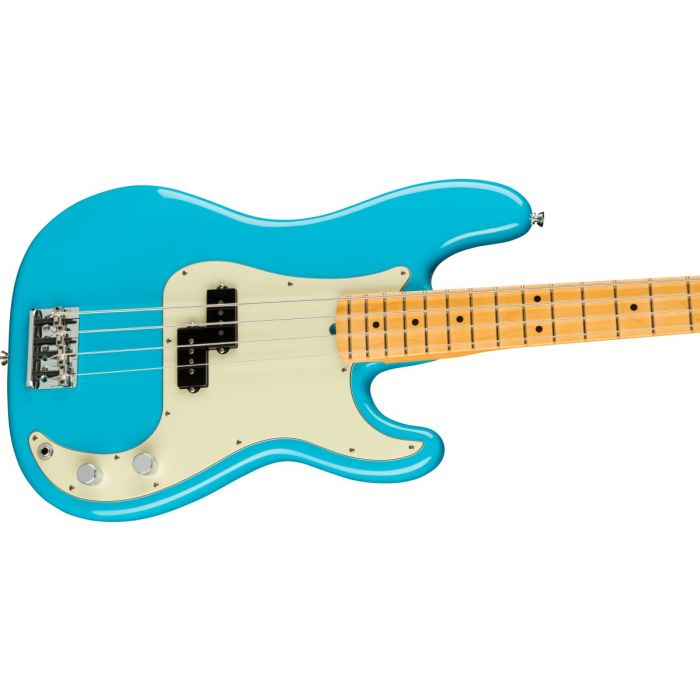 Fender American Professional II Precision Bass, MN, Miami Blue Side Body Zoom
