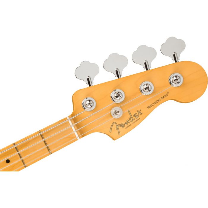 Fender American Professional II Precision Bass, MN, Miami Blue Headstock Front