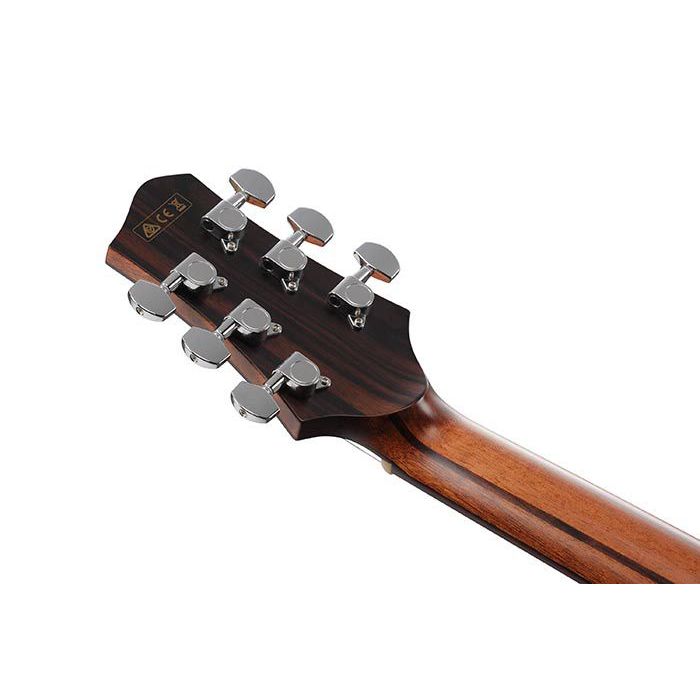 Rear view of the headstock on an Ibanez PA300E-NSL Electro Acoustic, Natural Satin