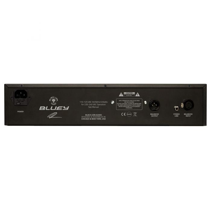 Back view of the Black Lion Audio Bluey Analogue FET Limiting Amplifier