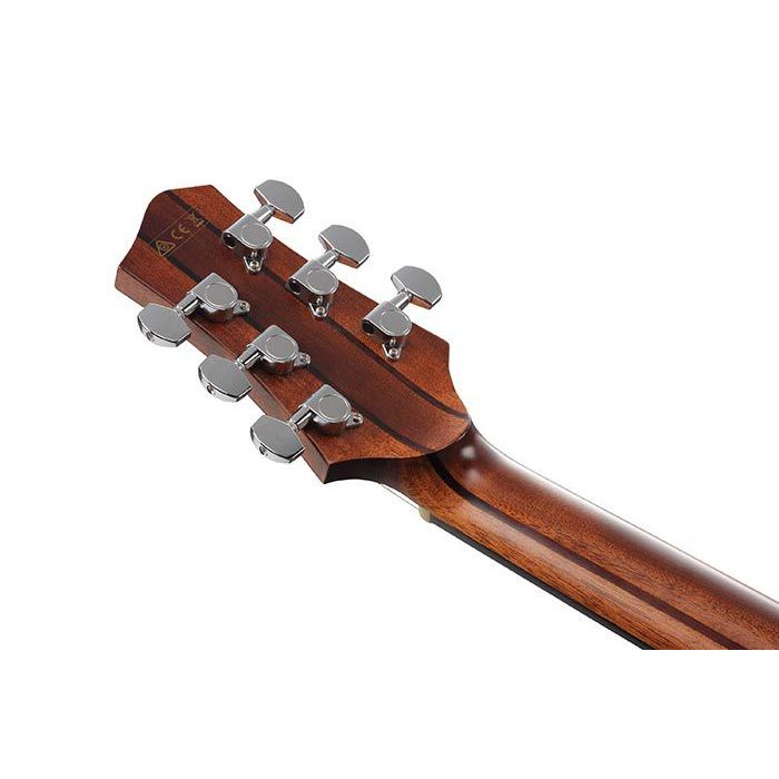 Rear view of the headstock and neck on an Ibanez PA230E-NSL Electro Acoustic, Natural Satin