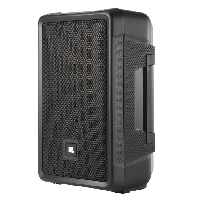Angled view of the JBL IRX108BT 8 Inch Active PA Speaker