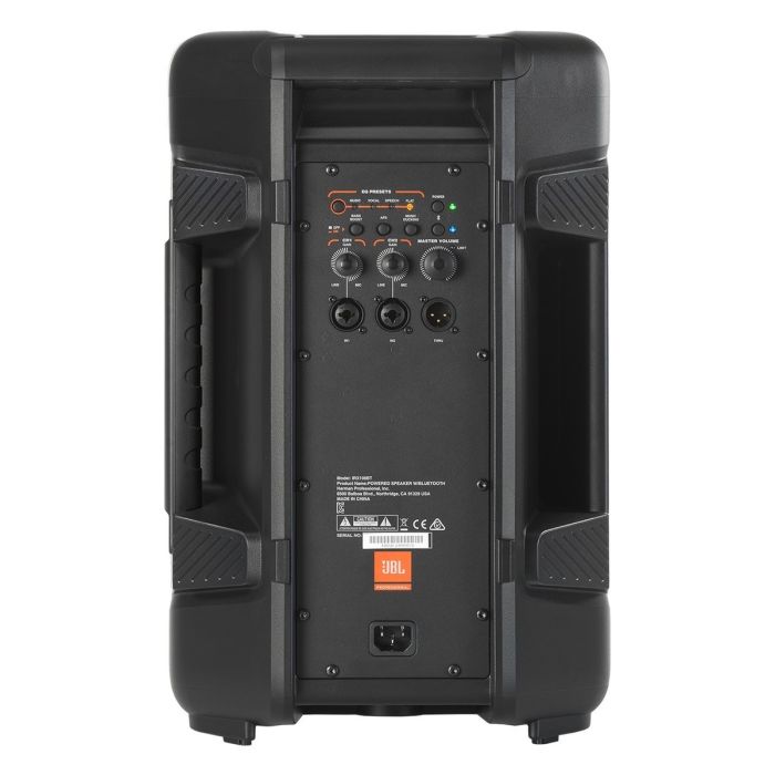 Back view of the JBL IRX108BT 8 Inch Active PA Speaker