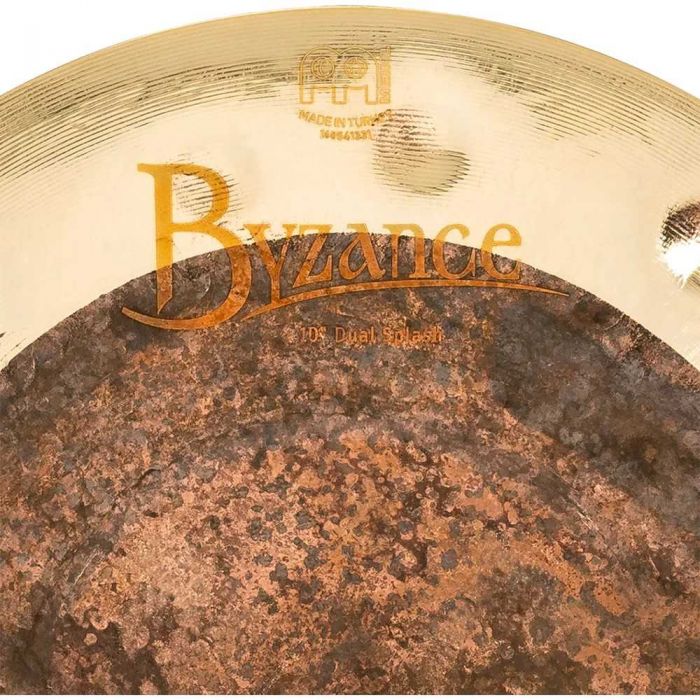 Meinl Byzance 10" Extra Dry Dual Splash Cymbal Logo Finish Detail