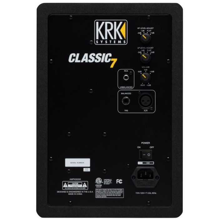 Back view of the KRK Classic 7 Studio Monitor