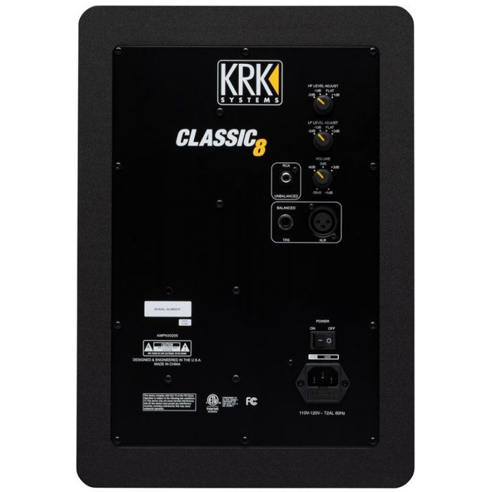 Back view of the KRK Classic 8 Studio Monitor
