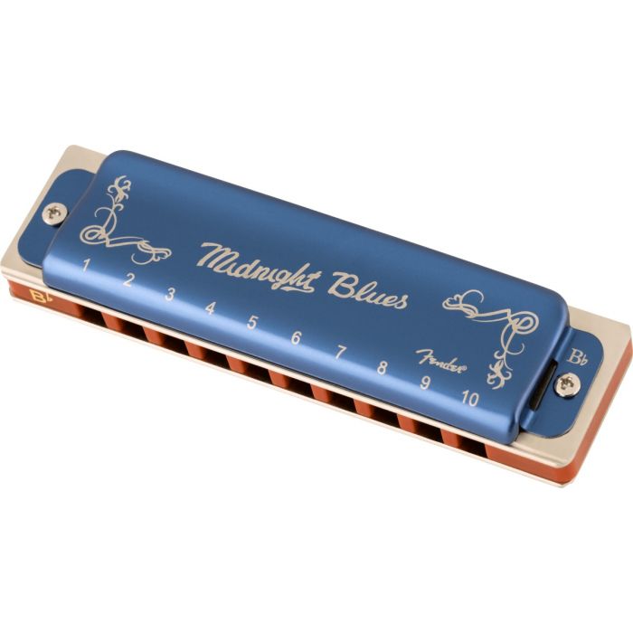 Fender Midnight Blues Harmonica, Key of B Flat Front
